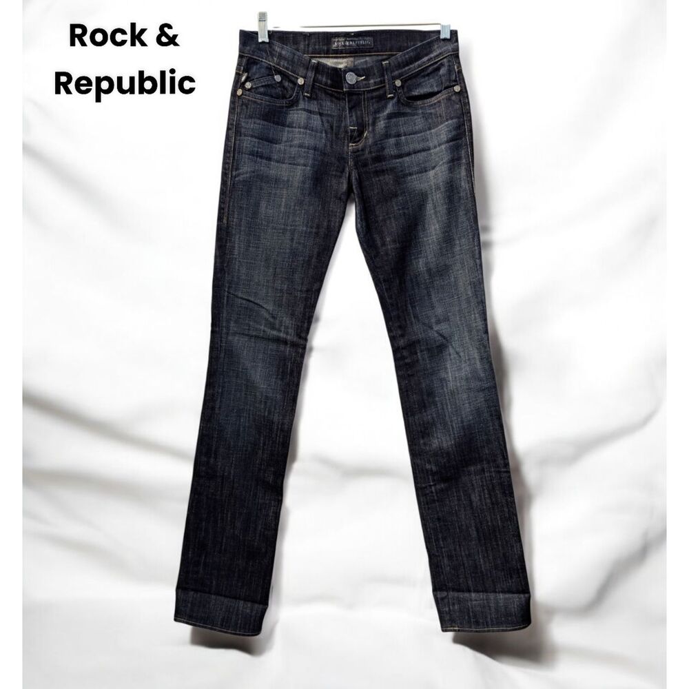 Rock & Republic Stella authentic straight leg selvedge jeans  Sz 28